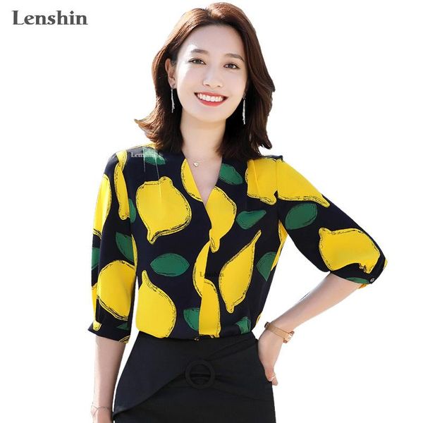 women's blouses & shirts lenshin women digital print elegant v-neck half sleeve floral blouse office lady female ol chemise loose styl, White
women's blouses & shirts lenshin women digital print elegant v-neck half sleeve floral blouse office lady female ol chemise loose styl, White