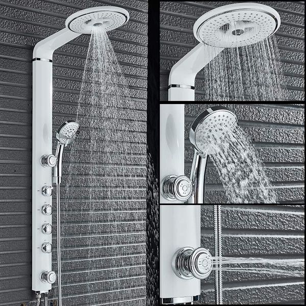 vidric vidric black white bath shower faucets set bathroom shower tap wall mount faucet mixer waterfall abs panel massage jets s
vidric vidric black white bath shower faucets set bathroom shower tap wall mount faucet mixer waterfall abs panel massage jets s