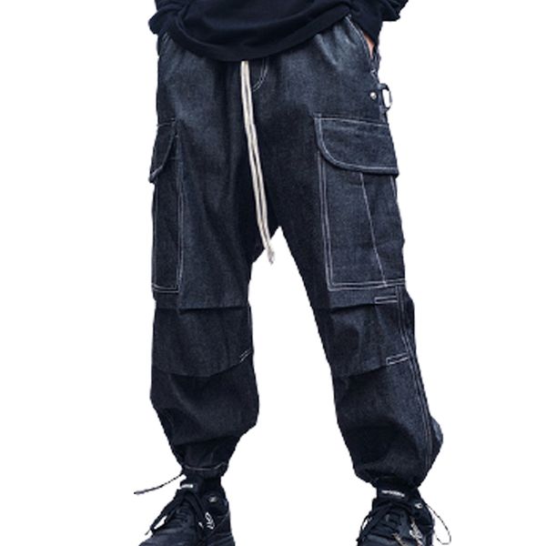 premium quality fashion overalls loose radish trousers mens high street cotton denim contrast line casual pants sizes 42, Blue
premium quality fashion overalls loose radish trousers mens high street cotton denim contrast line casual pants sizes 42, Blue