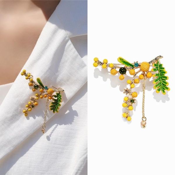 pins, brooches huanzhi 2021 elegant tassel chain colorful zircon drip glaze green leaves mimosa brooch for women collar accessories jewelry, Gray
pins, brooches huanzhi 2021 elegant tassel chain colorful zircon drip glaze green leaves mimosa brooch for women collar accessories jewelry, Gray