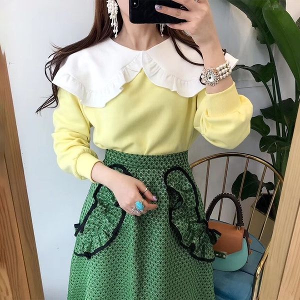 gagarich women elegant hoodies korean style chic contrasting color large lapel loose long-sleeved sweatshirt girl sweet 201203, Black
gagarich women elegant hoodies korean style chic contrasting color large lapel loose long-sleeved sweatshirt girl sweet 201203, Black