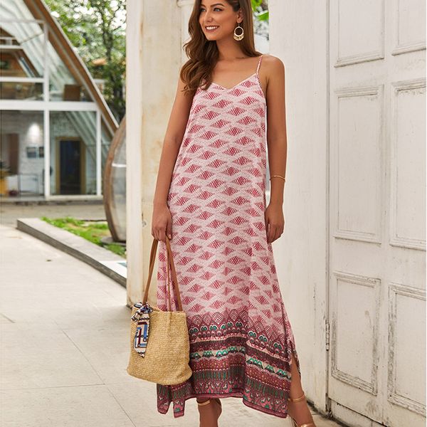 2021 new hippie retro geometric print split strap maxi beach casual boho women slip dress summer backless vestidos 7kvx, Black;gray
2021 new hippie retro geometric print split strap maxi beach casual boho women slip dress summer backless vestidos 7kvx, Black;gray