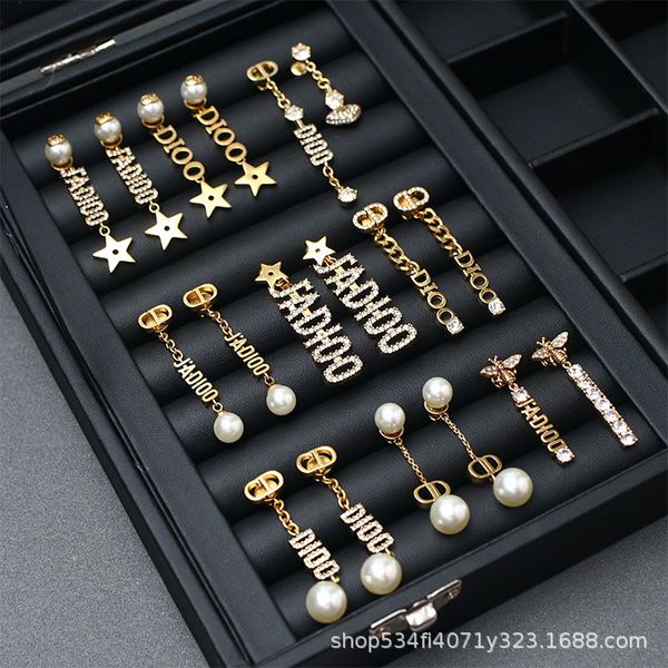2021 new designer tassel pearl earrings, Silver
