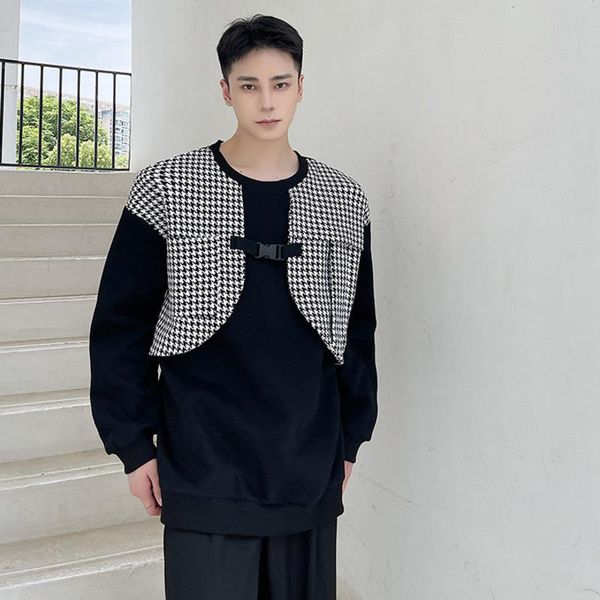 men's hoodies & sweatshirts wear 2021 fake two pieces plaid sweatshirt trendy fashion autumn o-neck loose for male, Black
men's hoodies & sweatshirts wear 2021 fake two pieces plaid sweatshirt trendy fashion autumn o-neck loose for male, Black