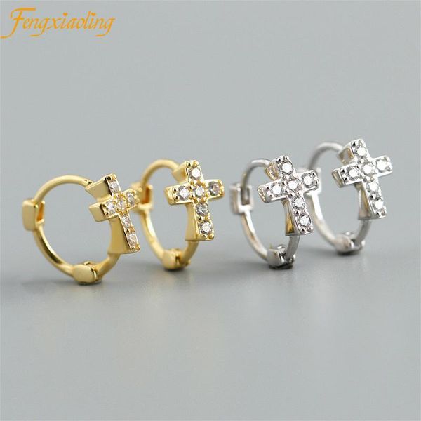 hoop & huggie real 100% 925 sterling silver zircon cross earrings european american style golden round for women fine jewelry, Golden;silver
hoop & huggie real 100% 925 sterling silver zircon cross earrings european american style golden round for women fine jewelry, Golden;silver