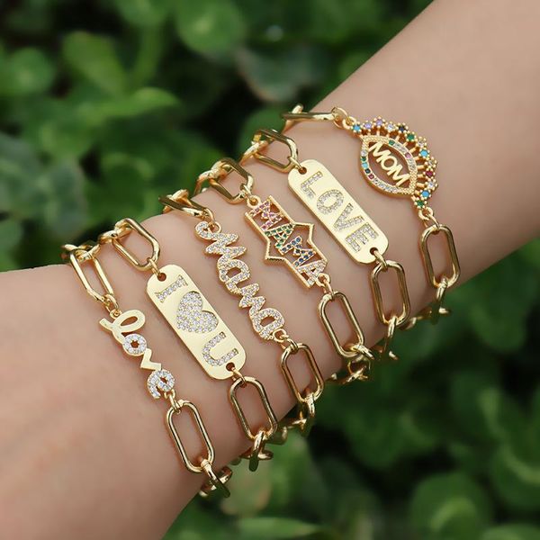 link, chain multicolor mom mama charm bracelet for daughter birthday gift jewelry cz stone letter love adjustable bracelets zirconia, Black
link, chain multicolor mom mama charm bracelet for daughter birthday gift jewelry cz stone letter love adjustable bracelets zirconia, Black
