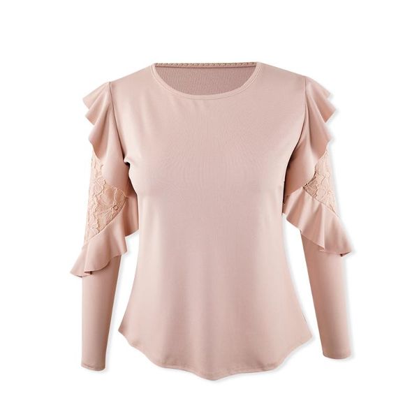 women's t-shirt lace khaki t shirt women ruffles long sleeve round neck slim vintage tee solid clothes 2021, White
women's t-shirt lace khaki t shirt women ruffles long sleeve round neck slim vintage tee solid clothes 2021, White