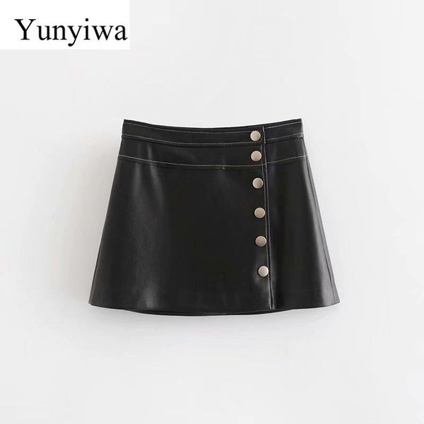 skirts 2021 women vintage black pu leather single breasted mini skirt office ladies vestidos casual slim business a line
skirts 2021 women vintage black pu leather single breasted mini skirt office ladies vestidos casual slim business a line
