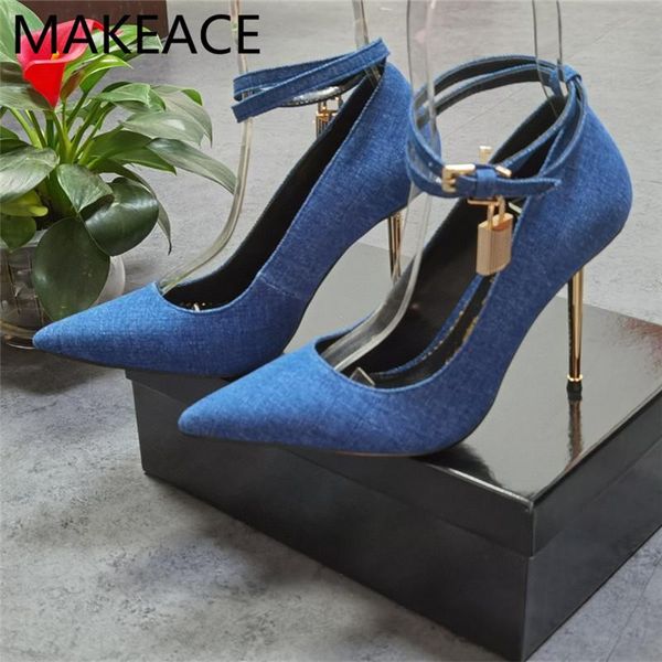 sandals spring shoes women metal lock decor pointed toe high heels shallow mouth ankle strap pumps denim t-show stilettos woman, Black
sandals spring shoes women metal lock decor pointed toe high heels shallow mouth ankle strap pumps denim t-show stilettos woman, Black