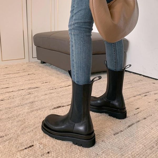 boots cow leather net red women's british style 2021 boots, with thick soles and chimney, Black
boots cow leather net red women's british style 2021 boots, with thick soles and chimney, Black