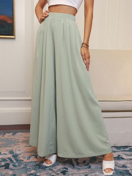 high waist solid wide leg pants 31bn#, Black;white
high waist solid wide leg pants 31bn#, Black;white