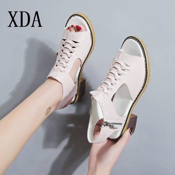 xda women roman sandals zipper thick heel sandals hollow out peep toe platform zapatos mujer mid heel female shoes l82, Black
xda women roman sandals zipper thick heel sandals hollow out peep toe platform zapatos mujer mid heel female shoes l82, Black
