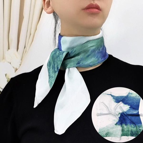 scarves 2021 women silk scarf square headband foulard lady shawls wraps print office small neck kerchief bandana pashmina, Blue;gray
scarves 2021 women silk scarf square headband foulard lady shawls wraps print office small neck kerchief bandana pashmina, Blue;gray