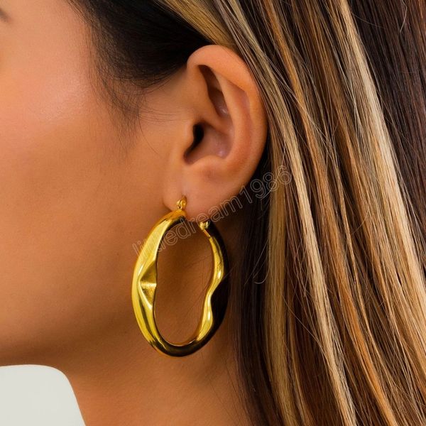 fashion geometric gold/silver color metal big hoop earrings for women punk trendy irregularity circle chunky earrings jewelry, Golden;silver
fashion geometric gold/silver color metal big hoop earrings for women punk trendy irregularity circle chunky earrings jewelry, Golden;silver