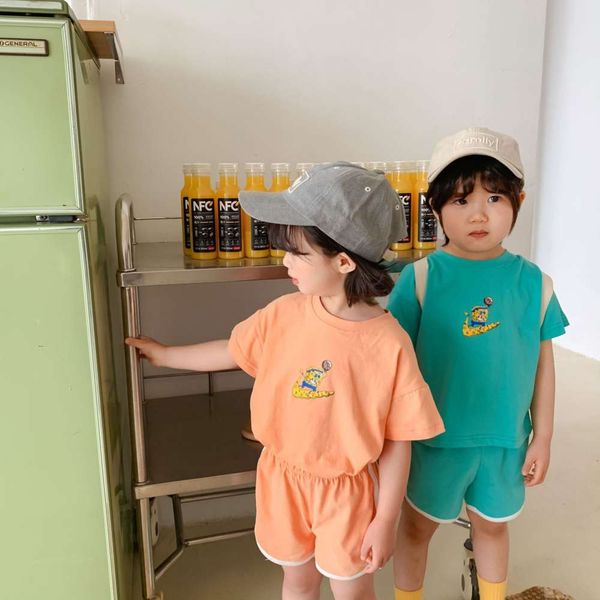summer children's short sleeve shorts cotton suit two piece sports cartoon for boys and girls, White
summer children's short sleeve shorts cotton suit two piece sports cartoon for boys and girls, White