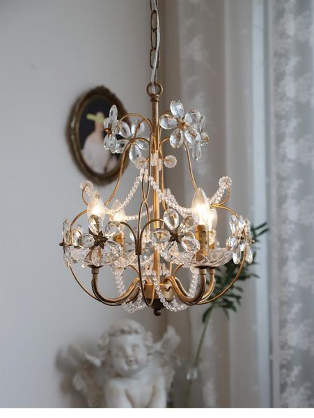 american retro french pastoral crystal flower bedroom dining room homestay light luxury lamp
american retro french pastoral crystal flower bedroom dining room homestay light luxury lamp