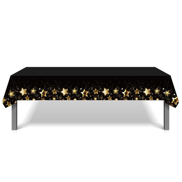 disposable dinnerware 130*220cm pe black gold stars happy year birthday party tablecloths tablecovers baby shower decorations
disposable dinnerware 130*220cm pe black gold stars happy year birthday party tablecloths tablecovers baby shower decorations