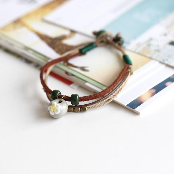charm bracelets bohemia style handmade ceramic bracelet flower pattern double layer string strap women hand jewelry, Golden;silver
charm bracelets bohemia style handmade ceramic bracelet flower pattern double layer string strap women hand jewelry, Golden;silver