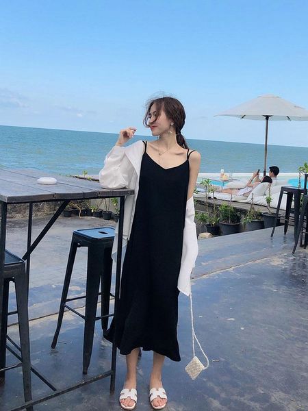 casual dresses black camisole off-shoulder dress female summer style loose split inner base holiday vest accentuate body figure, Black;gray
casual dresses black camisole off-shoulder dress female summer style loose split inner base holiday vest accentuate body figure, Black;gray