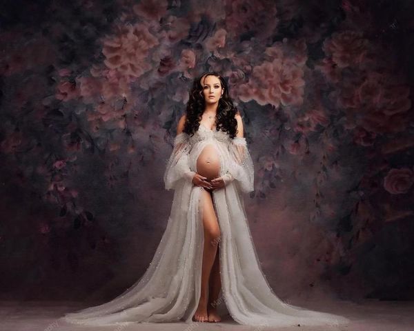 party dresses luxury pearls tulle maternity dress for po shoot 2021 off shoulder long train pregnancy gown women robes baby shower, White;black
party dresses luxury pearls tulle maternity dress for po shoot 2021 off shoulder long train pregnancy gown women robes baby shower, White;black