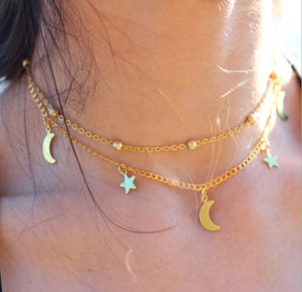 chains multi layer simple and exquisite lasso neck chain, collarbone moon star necklace, the first choice for party trend, Silver
chains multi layer simple and exquisite lasso neck chain, collarbone moon star necklace, the first choice for party trend, Silver