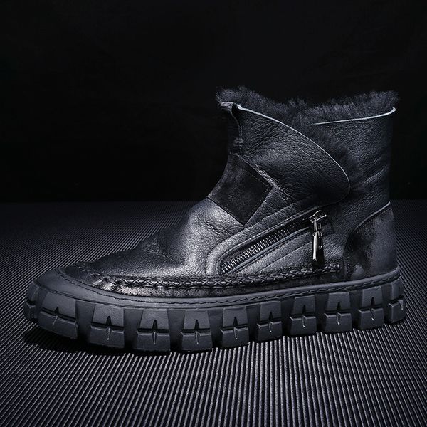 northeast snow 2021 winter new fur integrated men's leather wool plush warm men's boots, Black
northeast snow 2021 winter new fur integrated men's leather wool plush warm men's boots, Black