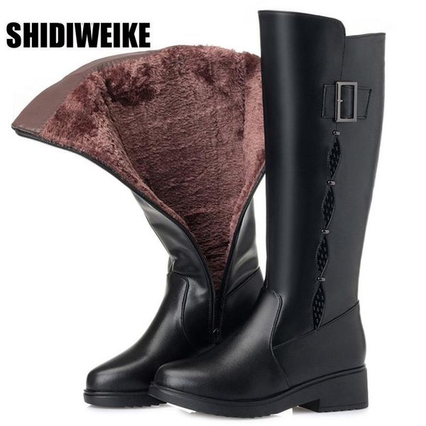 boots women winter genuine leather female high-heeled long plush lined warm snow lady fashion shoes, Black
boots women winter genuine leather female high-heeled long plush lined warm snow lady fashion shoes, Black