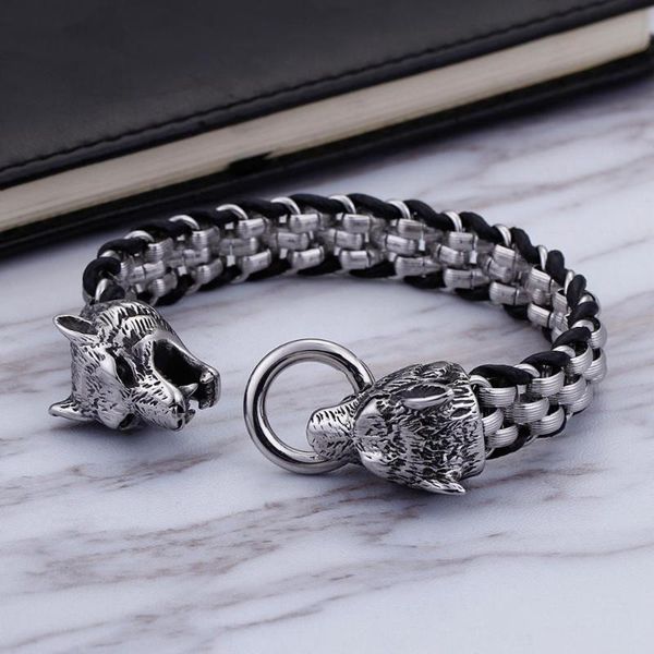 charm bracelets man jewelry 13mm punk animal wolf for men stainless steel pulseira masculina leather wristband boho, Golden;silver
charm bracelets man jewelry 13mm punk animal wolf for men stainless steel pulseira masculina leather wristband boho, Golden;silver