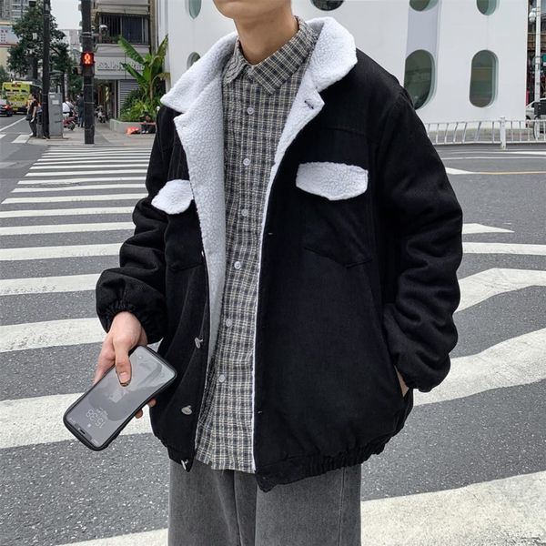 2021 New Winter Thickened Corduroy Men's Parka Warm Fashion Casual Lamb Fur Jacket Men Loose Korean Short Coat Mens Clothes S-5xl 3i8m, Black
2021 New Winter Thickened Corduroy Men's Parka Warm Fashion Casual Lamb Fur Jacket Men Loose Korean Short Coat Mens Clothes S-5xl 3i8m, Black