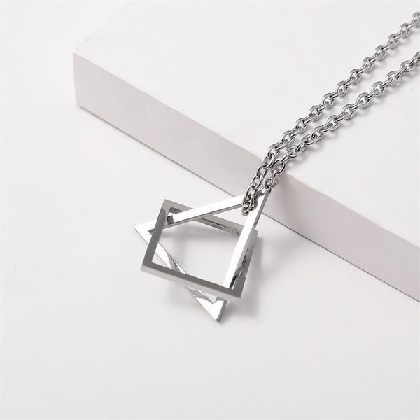 pendant necklaces cold wind geometric triangle square combination necklace hip hop net red tide male and female couple, Silver
pendant necklaces cold wind geometric triangle square combination necklace hip hop net red tide male and female couple, Silver