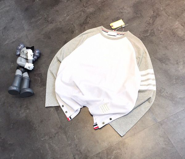design clothing long t-shirt round neck bottomed shirt yarn dyed yin yang sleeve college british round neck shirt 02, White
design clothing long t-shirt round neck bottomed shirt yarn dyed yin yang sleeve college british round neck shirt 02, White