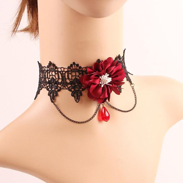chokers goth black lace necklace for women fashion red flower crystal aesthetic choker chain hallowmas party jewelry initial charm gift, Golden;silver
chokers goth black lace necklace for women fashion red flower crystal aesthetic choker chain hallowmas party jewelry initial charm gift, Golden;silver
