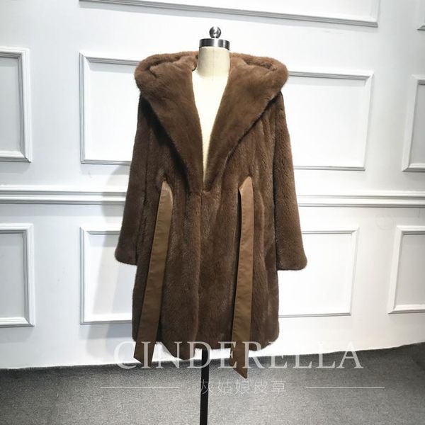 women's fur & faux 2021 full mink coat female with cap in the long section of korean version imported winter warm, Black
women's fur & faux 2021 full mink coat female with cap in the long section of korean version imported winter warm, Black