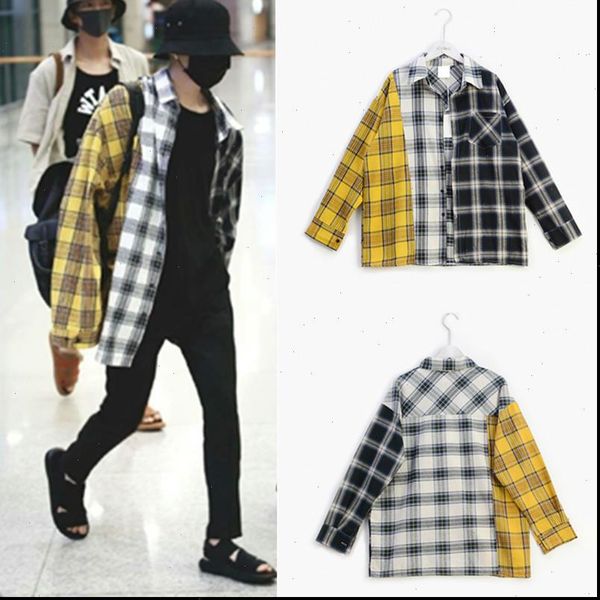 kpop bangtan boys suga same shirt hip hop fashion oversize loose clothes colorful plaid shirt coat boyfriend style, White
kpop bangtan boys suga same shirt hip hop fashion oversize loose clothes colorful plaid shirt coat boyfriend style, White