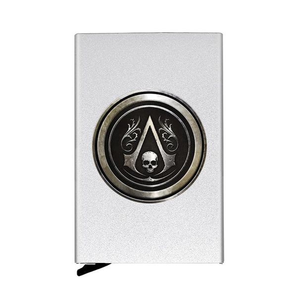card holders personalized metal holder cool assassin skull printing travel id case box, Brown;gray
card holders personalized metal holder cool assassin skull printing travel id case box, Brown;gray
