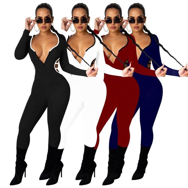 women's jumpsuit hooded cut out crisscross back strap solid color one-piece garment for female, Black;white 
women's jumpsuit hooded cut out crisscross back strap solid color one-piece garment for female, Black;white