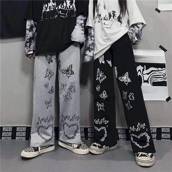 women's pants & capris autumn winter women men clothes 2021 korean harajuku style retro butterfly print wide-leg high-waist casual trou, Black;white
women's pants & capris autumn winter women men clothes 2021 korean harajuku style retro butterfly print wide-leg high-waist casual trou, Black;white