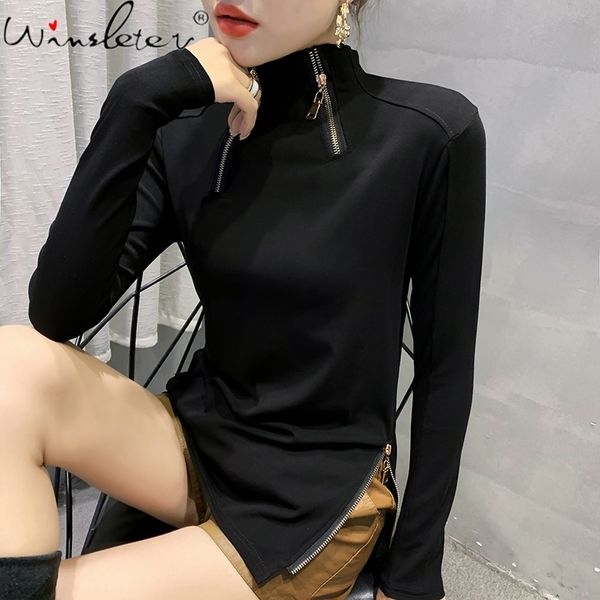 fall winter korean style t-shirt women fashion solid zipper turtleneck cotton for femme bottoming shirt tees t09301l 210306, White
fall winter korean style t-shirt women fashion solid zipper turtleneck cotton for femme bottoming shirt tees t09301l 210306, White