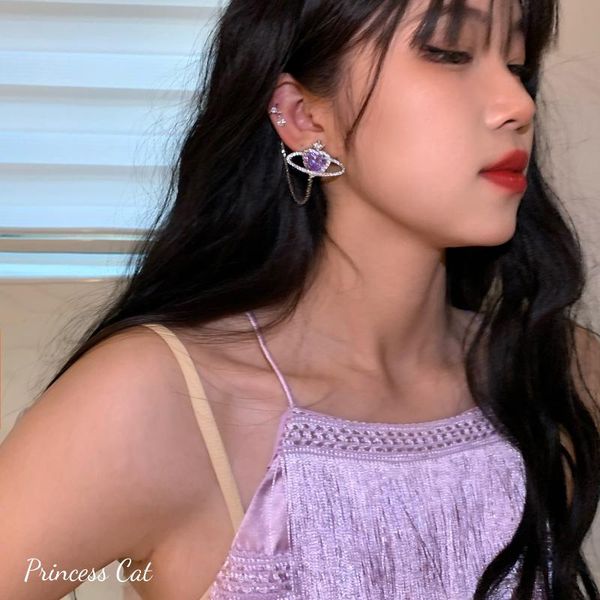 stud romantic purple crystal love earrings ear bone clip integrated temperament sweet and cool girl wholesale., Golden;silver
stud romantic purple crystal love earrings ear bone clip integrated temperament sweet and cool girl wholesale., Golden;silver