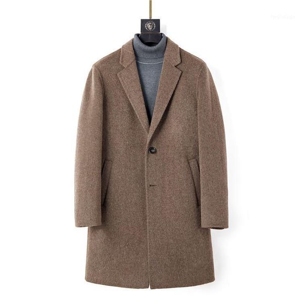 men's wool & blends high end double sided albaka coat in autumn and winter 2021, Black
men's wool & blends high end double sided albaka coat in autumn and winter 2021, Black