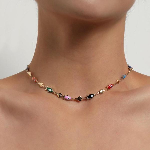 chokers interesting enameled colorful fishes and cute hearts women`s clavicle choker, Golden;silver
chokers interesting enameled colorful fishes and cute hearts women`s clavicle choker, Golden;silver