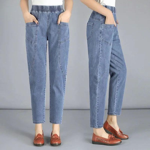 women's jeans fashion autumn thin section harlan carrot pants high waist middle-aged casual ninth, Blue
women's jeans fashion autumn thin section harlan carrot pants high waist middle-aged casual ninth, Blue