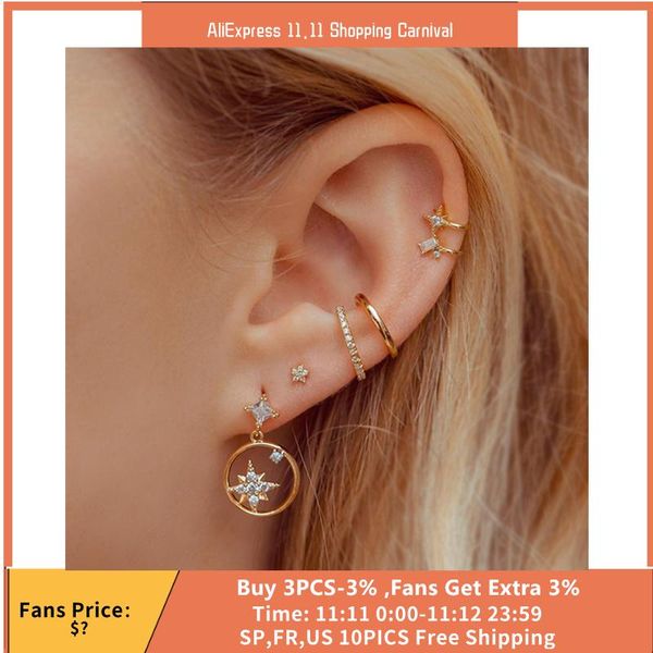 stud mc korean star moon zircon earrings set for women girls gold plated eu ins copper alloy piercing aretes, Golden;silver
stud mc korean star moon zircon earrings set for women girls gold plated eu ins copper alloy piercing aretes, Golden;silver