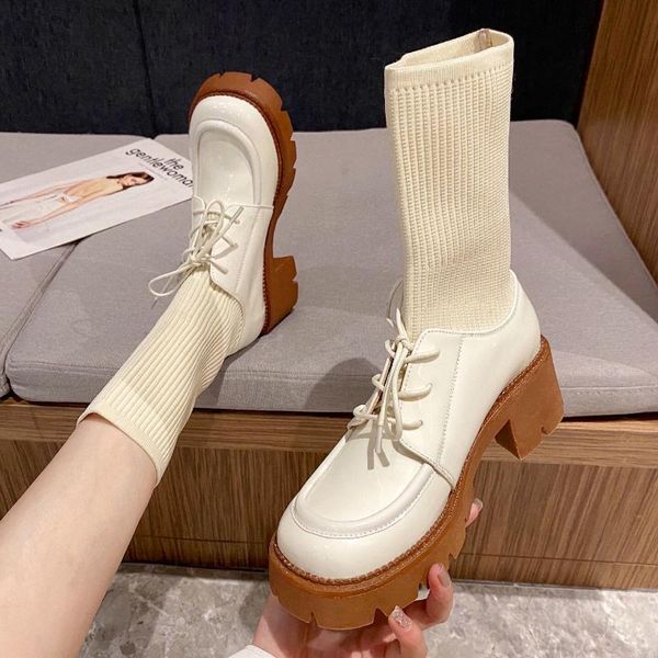 boots stretch socks 2021 ladies thick-soled high-heeled thick heel retro round head mary jane women, Black
boots stretch socks 2021 ladies thick-soled high-heeled thick heel retro round head mary jane women, Black
