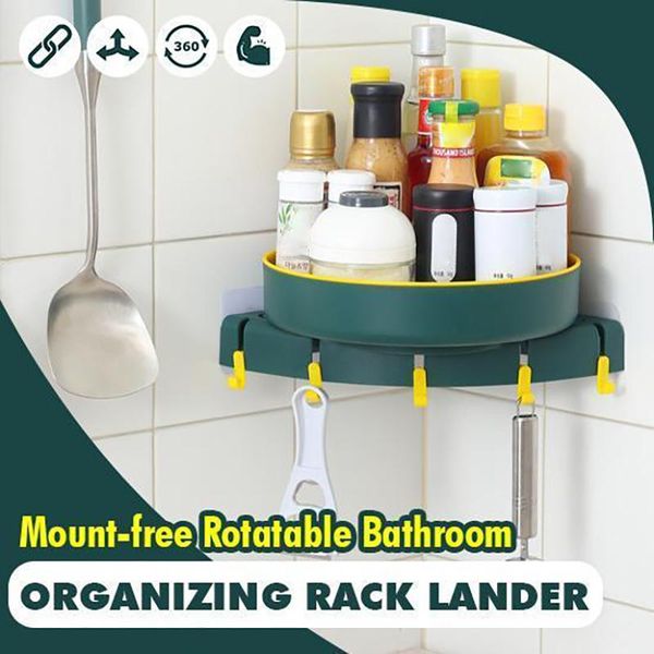 hooks & rails corner storage rack rotatable self-adhesive convenient organizer for bathroom kitchen nin668
hooks & rails corner storage rack rotatable self-adhesive convenient organizer for bathroom kitchen nin668