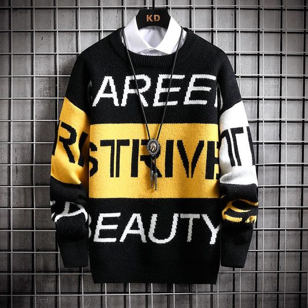 men's sweaters 2021 winter handsome men sweater knitted christmas jumper long sleeve loose mens male knitwear hip hop pullovers, White;black
men's sweaters 2021 winter handsome men sweater knitted christmas jumper long sleeve loose mens male knitwear hip hop pullovers, White;black