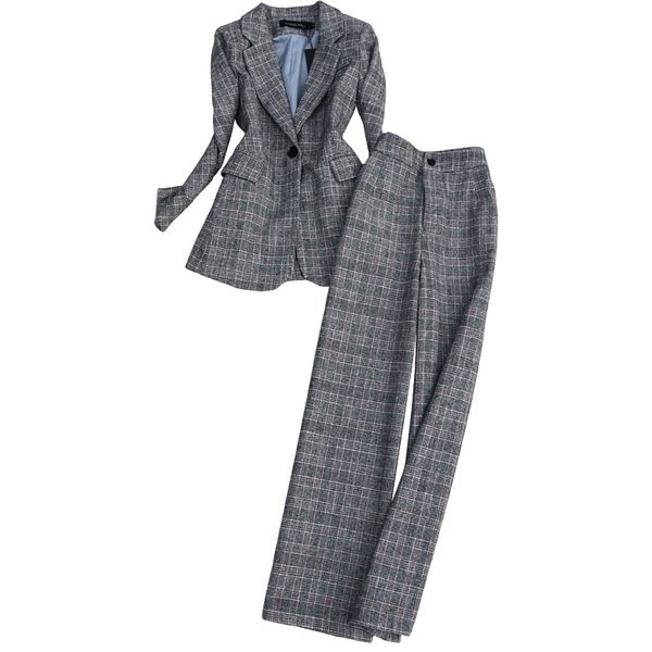 autumn and winter korean fashion suit woolen waist plaid high wide leg pants 2-piece office professional wear female 210527, White
autumn and winter korean fashion suit woolen waist plaid high wide leg pants 2-piece office professional wear female 210527, White