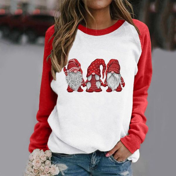 women's t-shirt christmas t shirt women gnomes doll stitching round neck long sleeve o pullover spring autumn tshirts, White
women's t-shirt christmas t shirt women gnomes doll stitching round neck long sleeve o pullover spring autumn tshirts, White