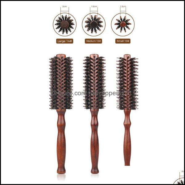 hair brushes care & styling tools products 3 sizes natural boar bristle roll round brush comb barber hairdressing beauty wooden for curly dr, Silver 
hair brushes care & styling tools products 3 sizes natural boar bristle roll round brush comb barber hairdressing beauty wooden for curly dr, Silver