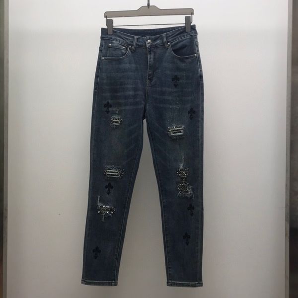 ins21 spring and summer ch croix brand horseshoe flower cross men's rivet small straight casual jeans, Blue
ins21 spring and summer ch croix brand horseshoe flower cross men's rivet small straight casual jeans, Blue